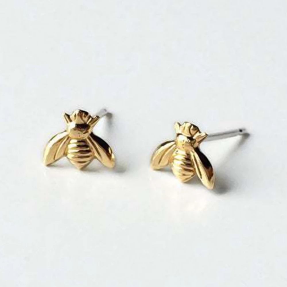 NEW Tiny Golden Bee Stud Earrings